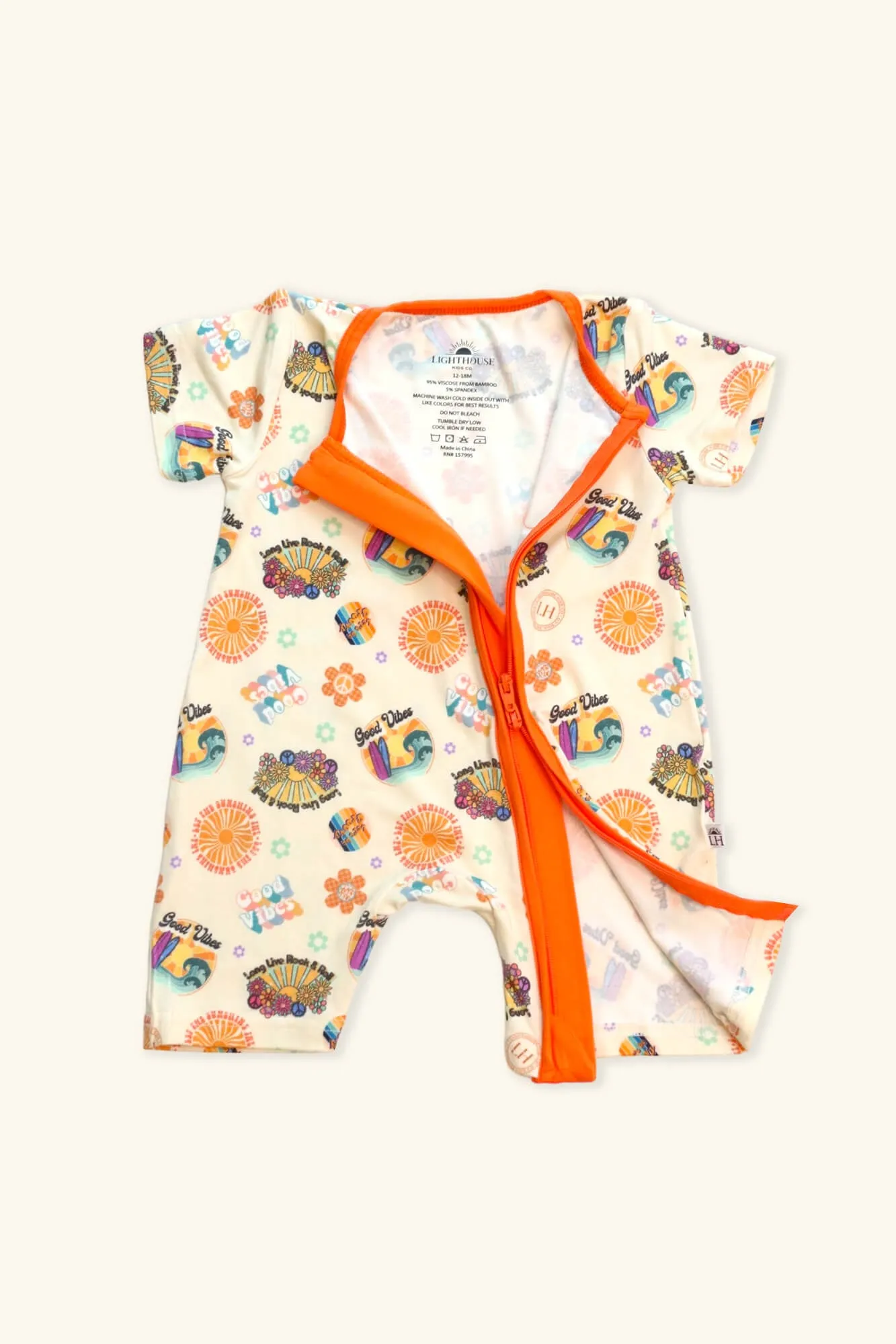 𝐒𝐀𝐋𝐄! 𝟓𝟎% 𝐎𝐅𝐅! Bamboo Baby Pajamas - Double Zipper - Shorties - Good Vibes