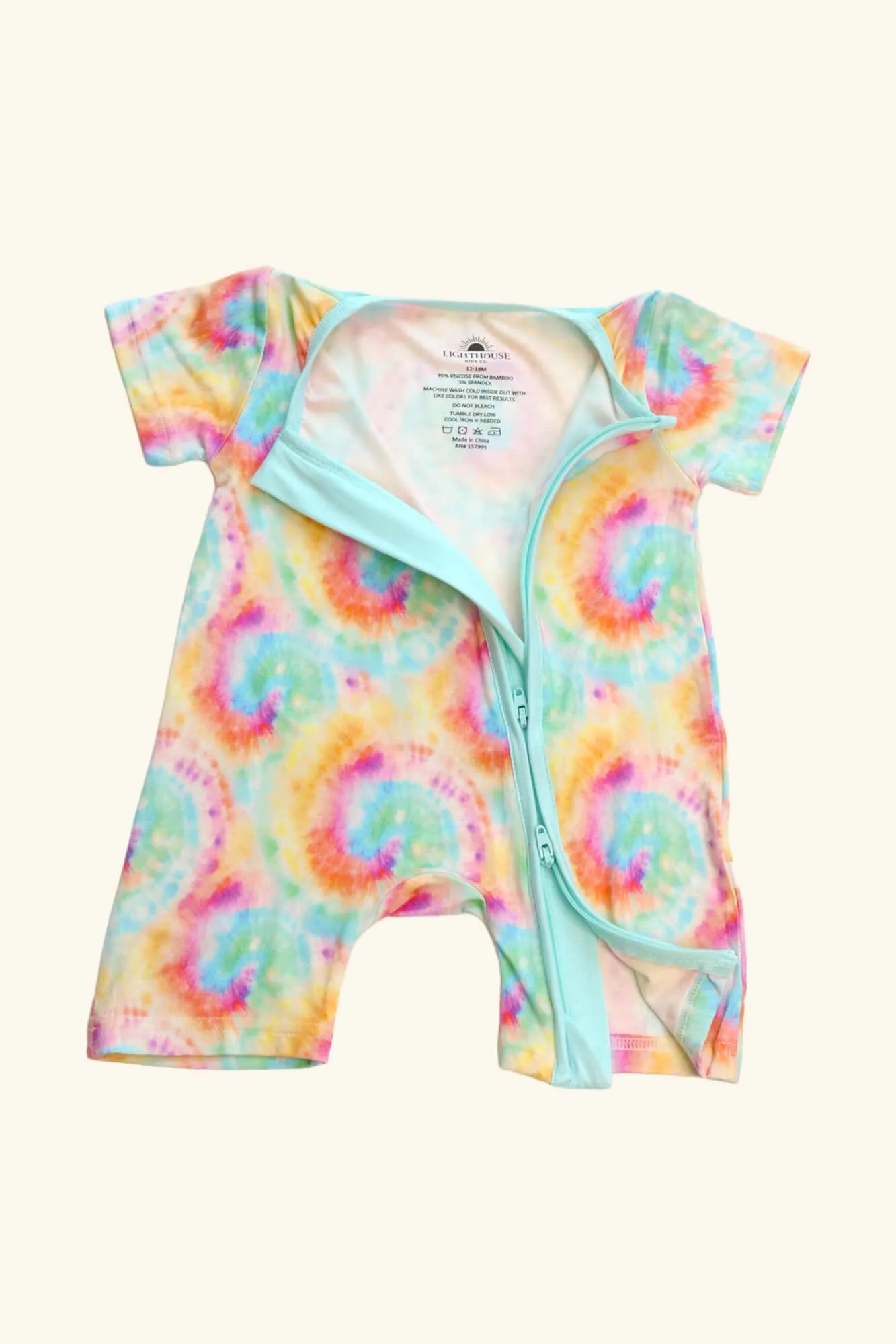 𝐒𝐀𝐋𝐄! 𝟓𝟎% 𝐎𝐅𝐅! Bamboo Baby Pajamas - Double Zipper - Shorties - Tie-Dye