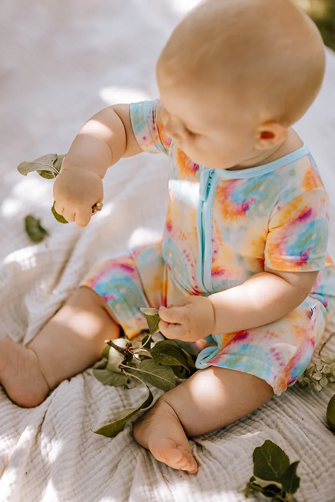 𝐒𝐀𝐋𝐄! 𝟓𝟎% 𝐎𝐅𝐅! Bamboo Baby Pajamas - Double Zipper - Shorties - Tie-Dye