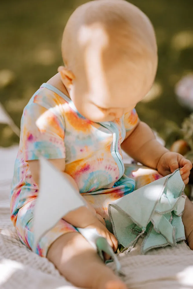 𝐒𝐀𝐋𝐄! 𝟓𝟎% 𝐎𝐅𝐅! Bamboo Baby Pajamas - Double Zipper - Shorties - Tie-Dye