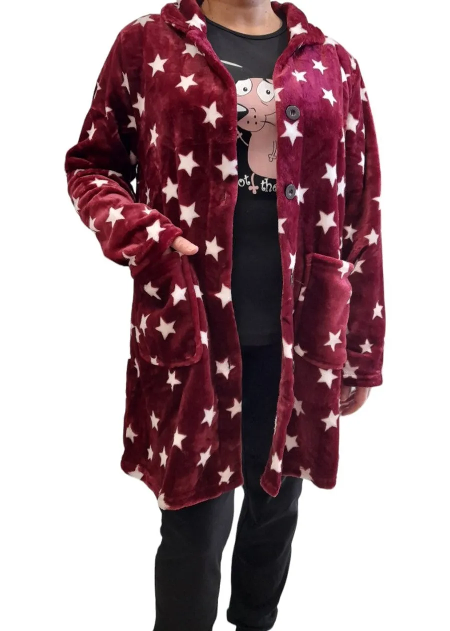 Ρόμπα κοντή με κουμπί Γυναικεία σε polar fleece #01223