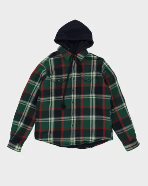 00s Ralph Lauren Green Padded Hooded Shirt - L
