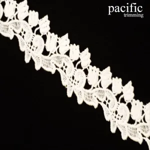 1 3/4" White Polyester Lace Trim: LA0V8942