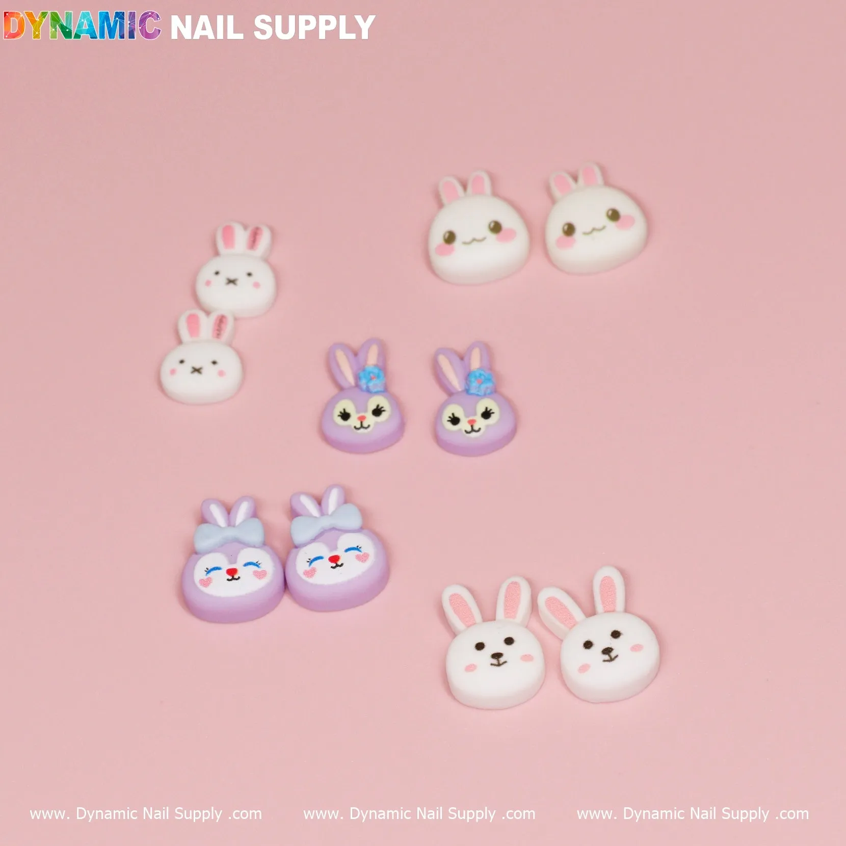 10 pcs Cute Kawaii Cartoon Mixed Shape Design Nail Charms