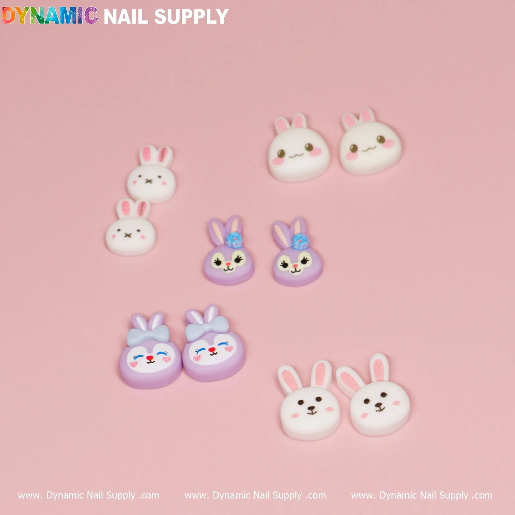 10 pcs Cute Kawaii Cartoon Mixed Shape Design Nail Charms