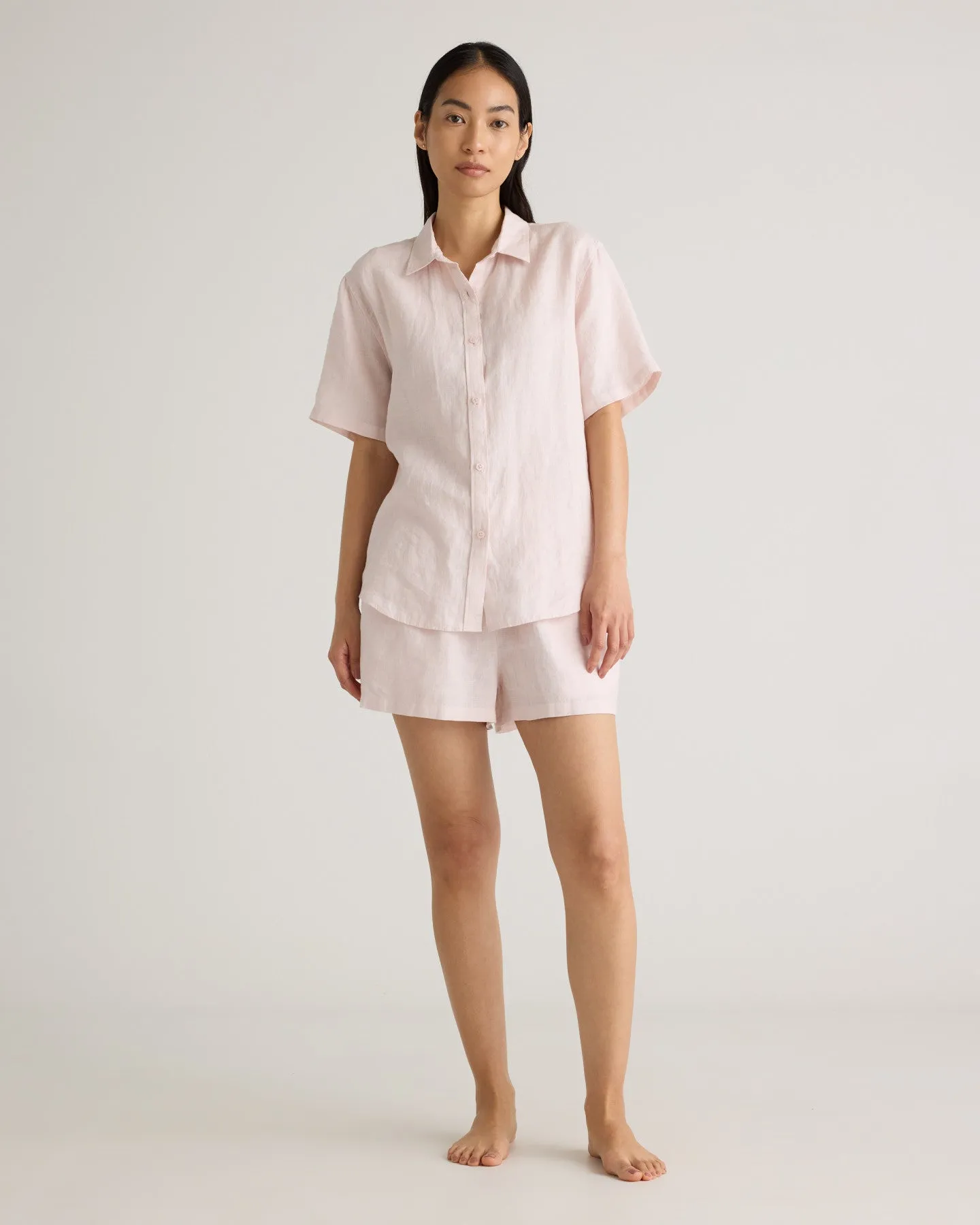 100% European Linen Shorts Pajama Set