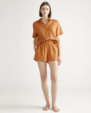 100% European Linen Shorts Pajama Set