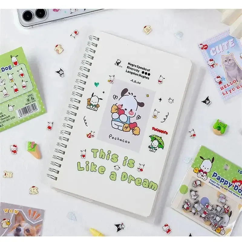 100pcs Sanrio Cartoon Sticker Pochacco Kuromi Melody Kitty Kawaii Stickers Student Stationery Supplies Birthday Gifts