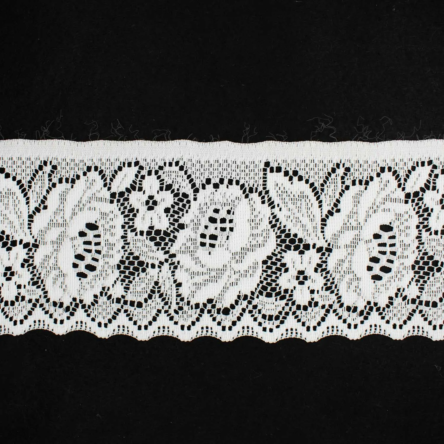 11CM Wide Flower Lace Trim White