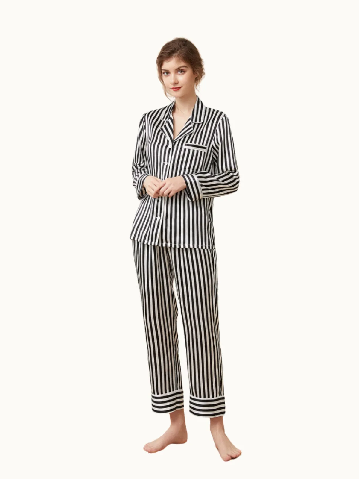 19 Momme Classic Striped Silk Pajamas Set