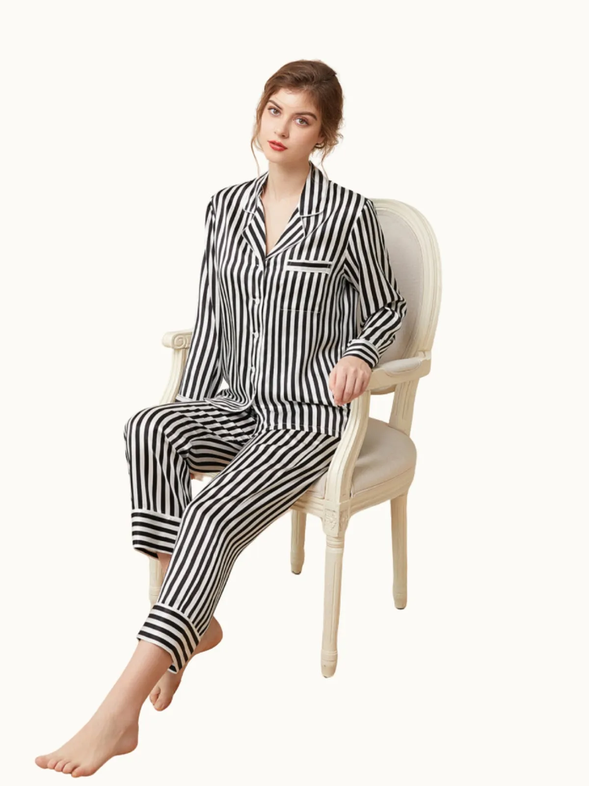 19 Momme Classic Striped Silk Pajamas Set