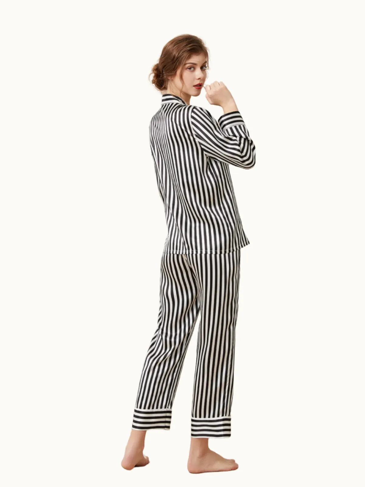19 Momme Classic Striped Silk Pajamas Set