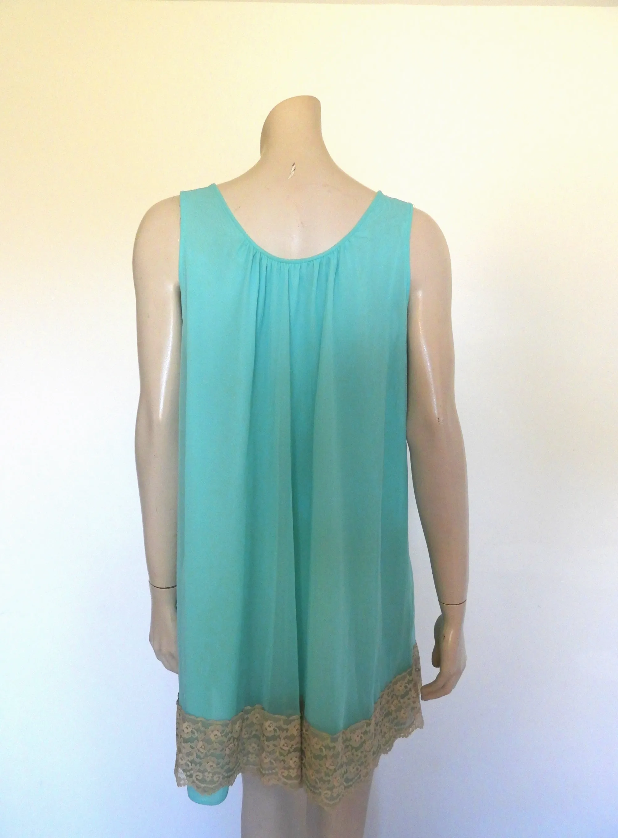 1960s Aqua Mini Gown and Robe Set - M