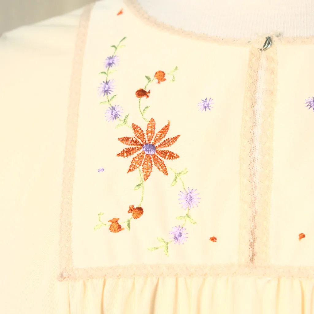 1960s Cream Emb Night Gown