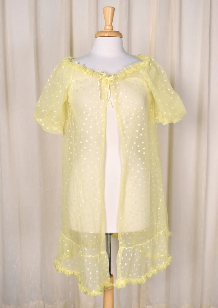 1960s Vintage Sheer Polka Dot Robe