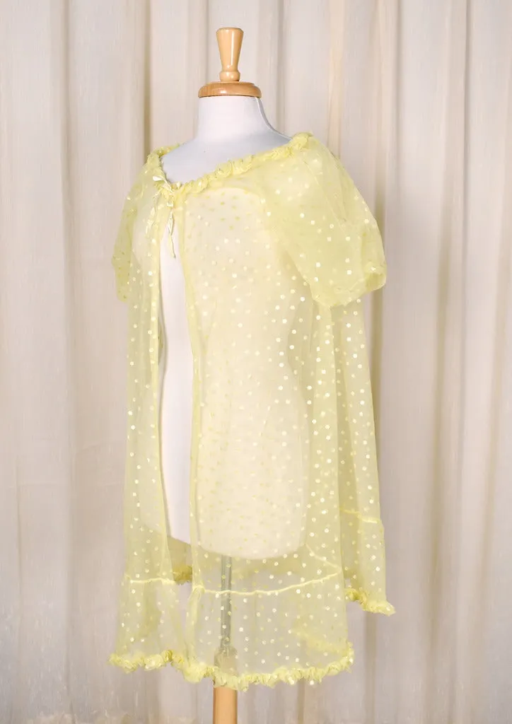 1960s Vintage Sheer Polka Dot Robe