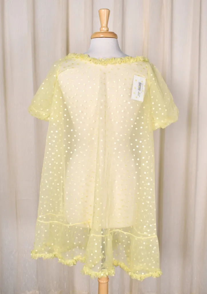 1960s Vintage Sheer Polka Dot Robe
