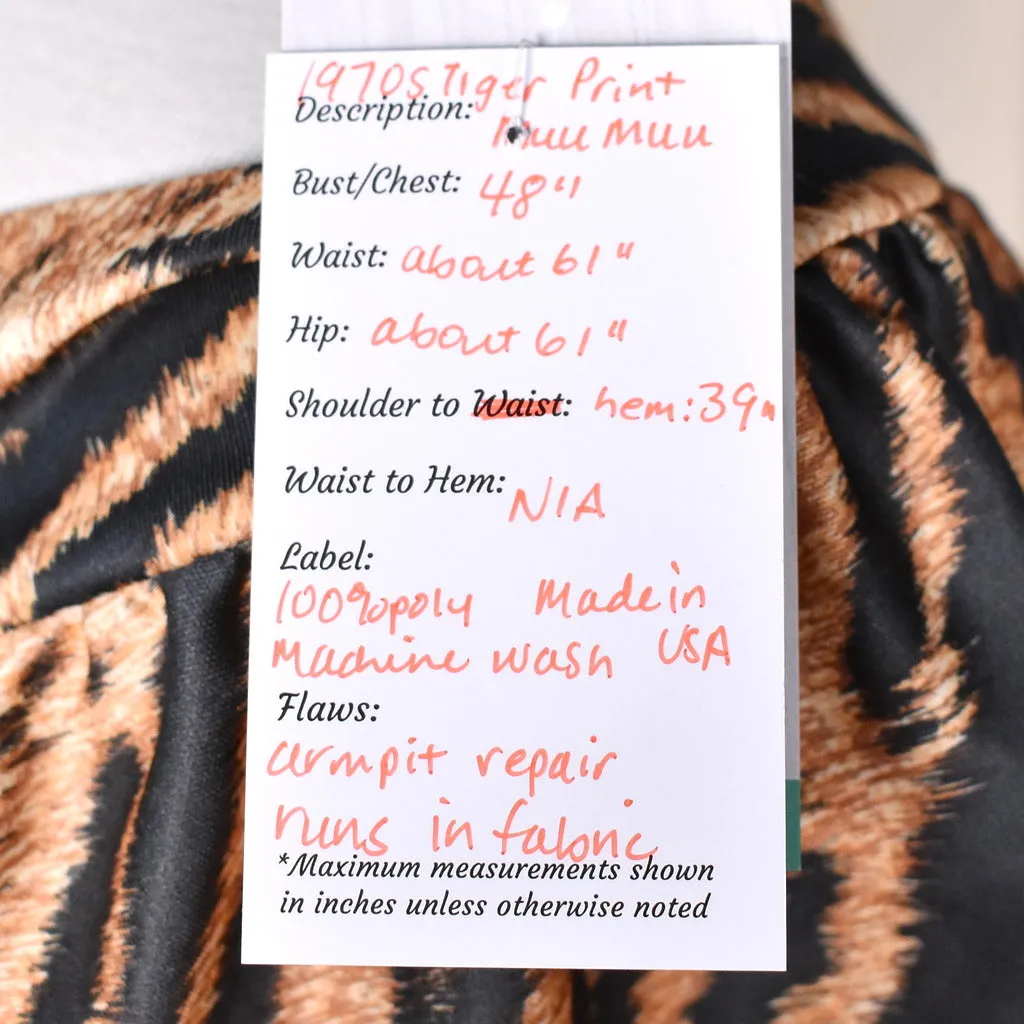 1970s Vintage Tiger Print MuuMuu