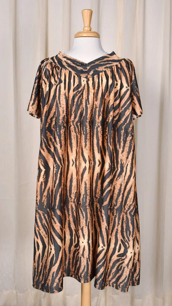 1970s Vintage Tiger Print MuuMuu