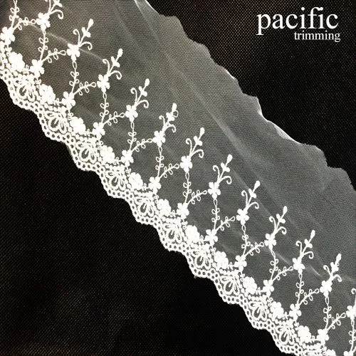 2 3/4" White Polyester Lace Trim: LA0A0946