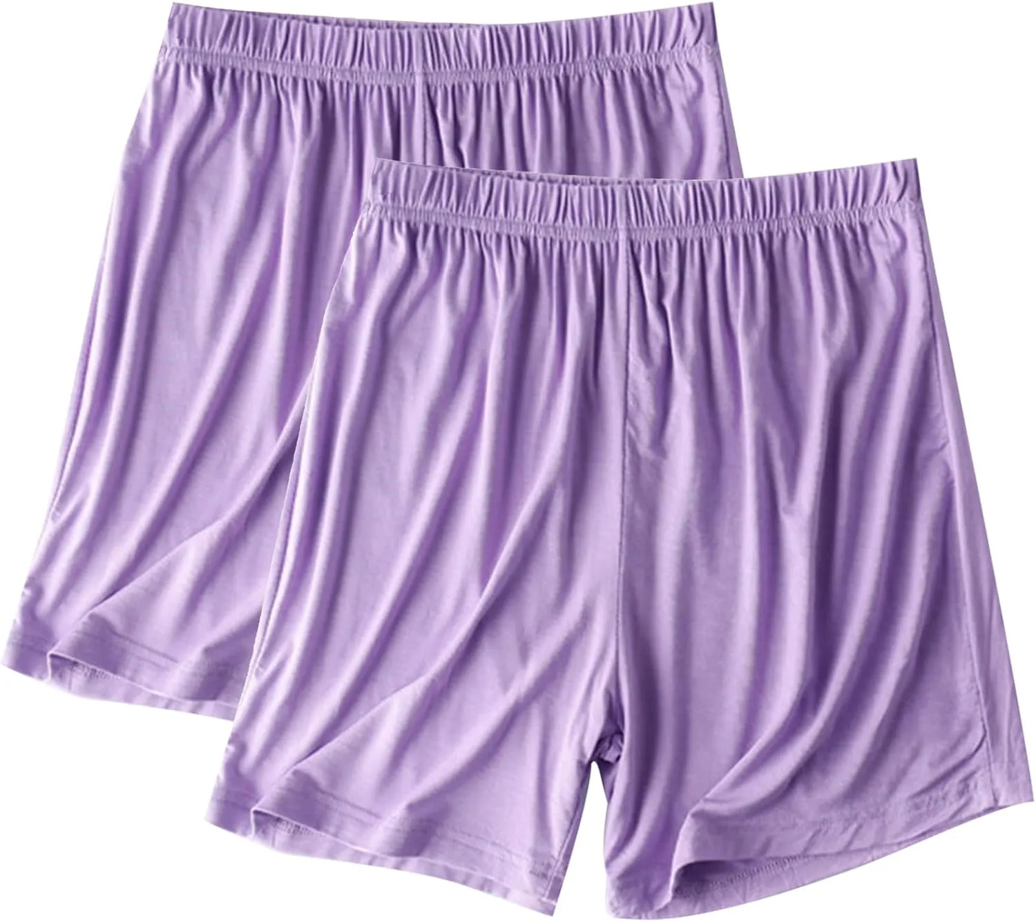 2-Pack Women's Soft Modal Pajama Shorts Casual Summer Thin Elastic Waist Pj Bottoms Loose Boxer Sleepwear Lounge Shorts