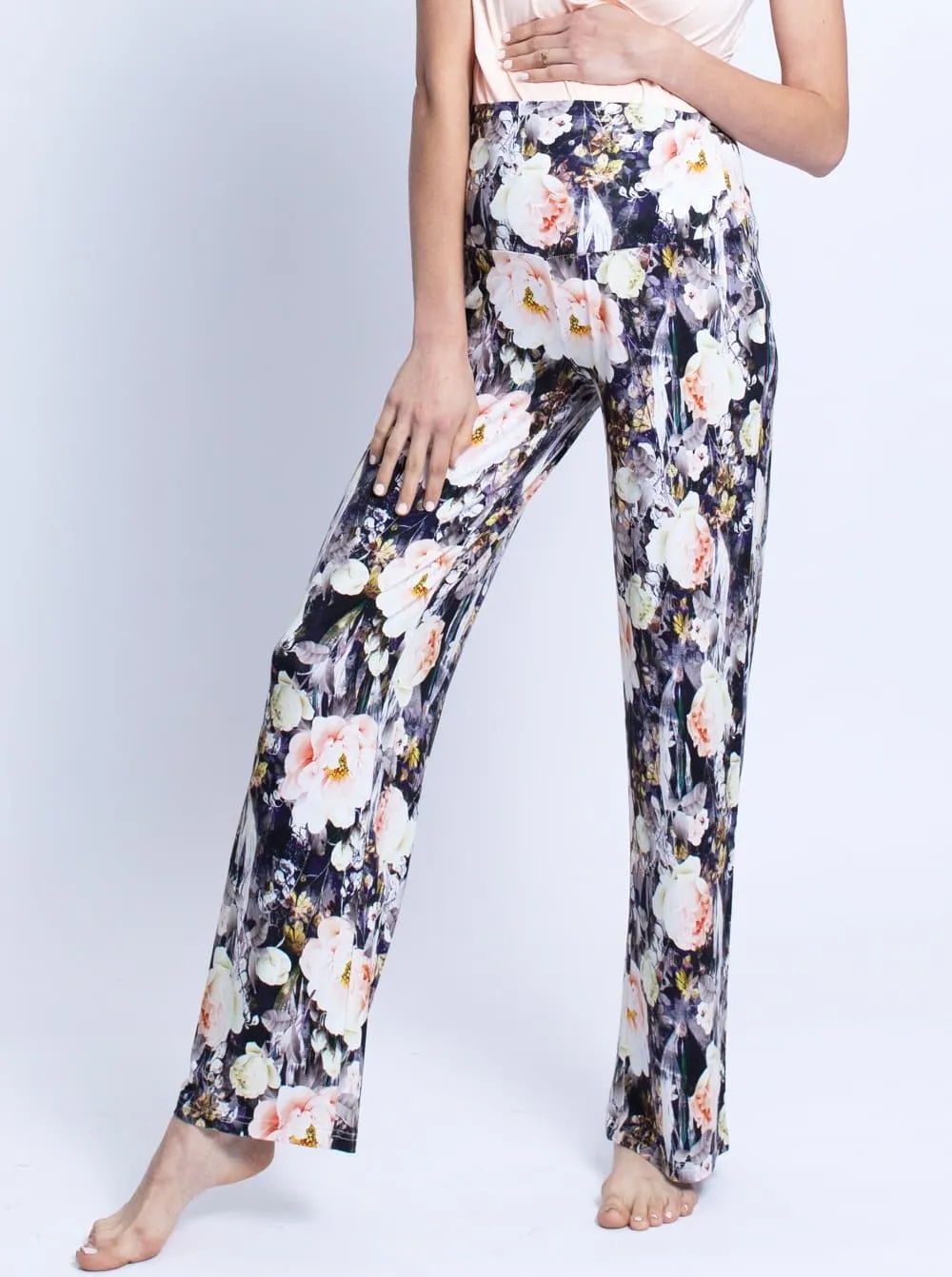 2 Piece Maternity Top & Pants Sleep Set - Floral
