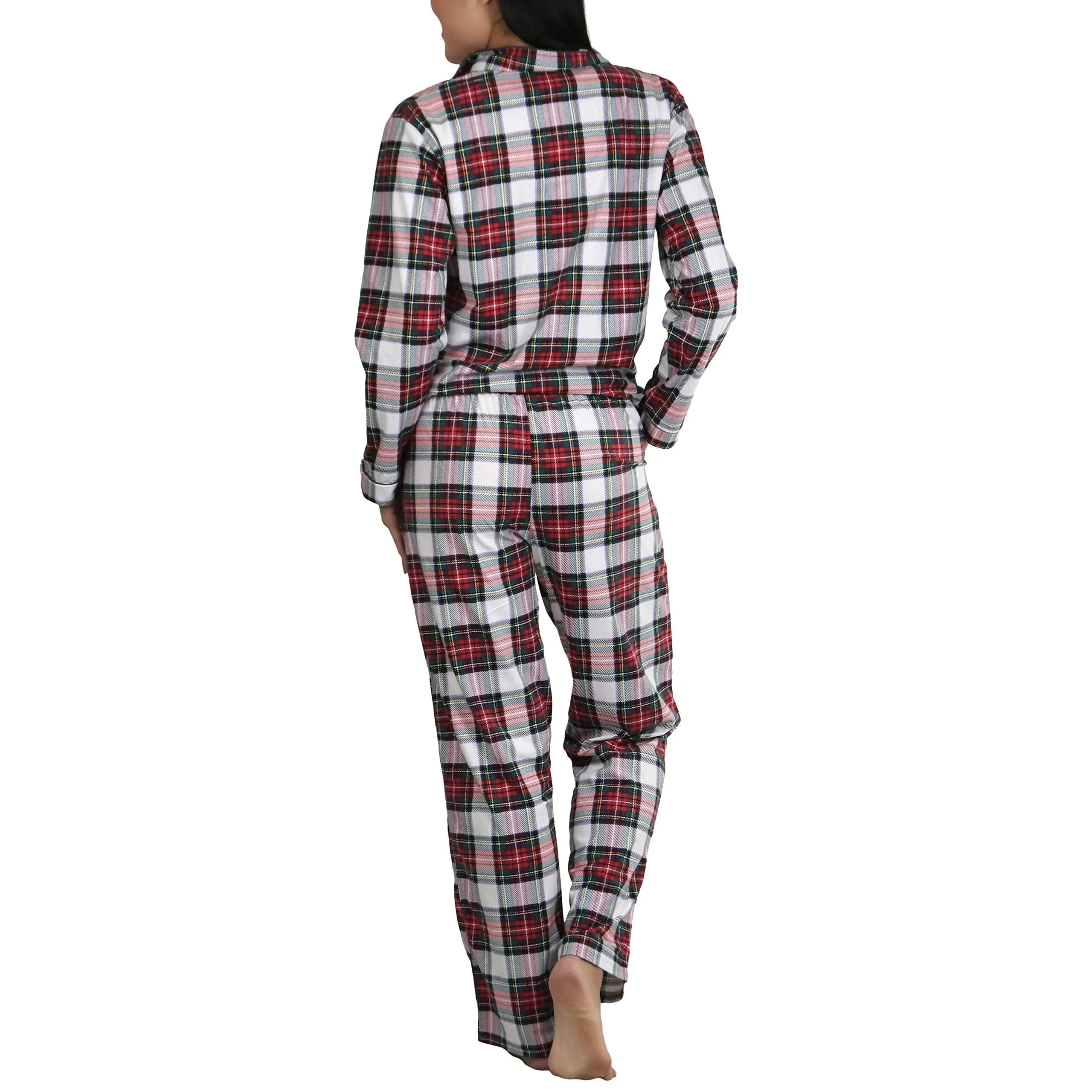 2-Piece Set: ToBeInStyle Women's Long Sleeve Button Down Top and Drawstring Bottom Pajama Set