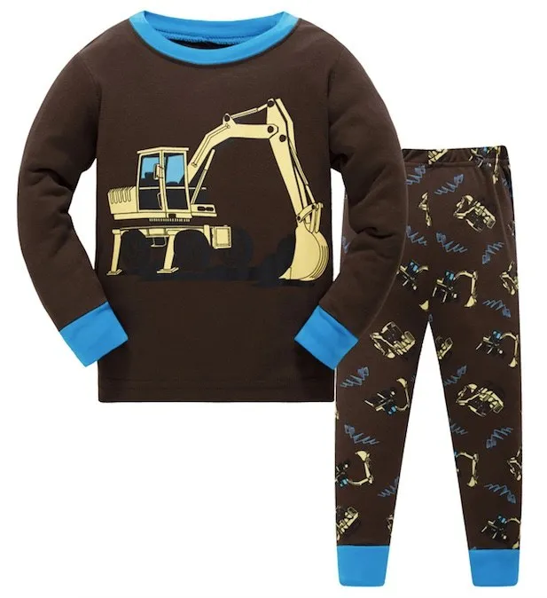 2018 new design 100% cotton high quality boys green dinosaur pajamas pyjama kids girl flower pajamas baby clothing set