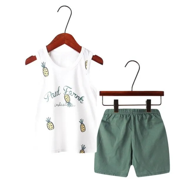 2021  Kids Boy Girls Clothing Pajamas Set 100% Cotton Children Sleepwear 2 Pieces Cartoon Tops Pants Toddler Clothes Pyjamas Kids