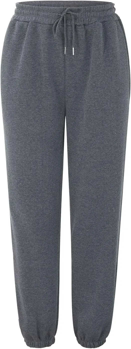 2023 Sweatpants for Women Trendy Plaid High Waist Wide Leg Pants Work Casual Loose Fit Fall Fleece Lounge Joggers…
