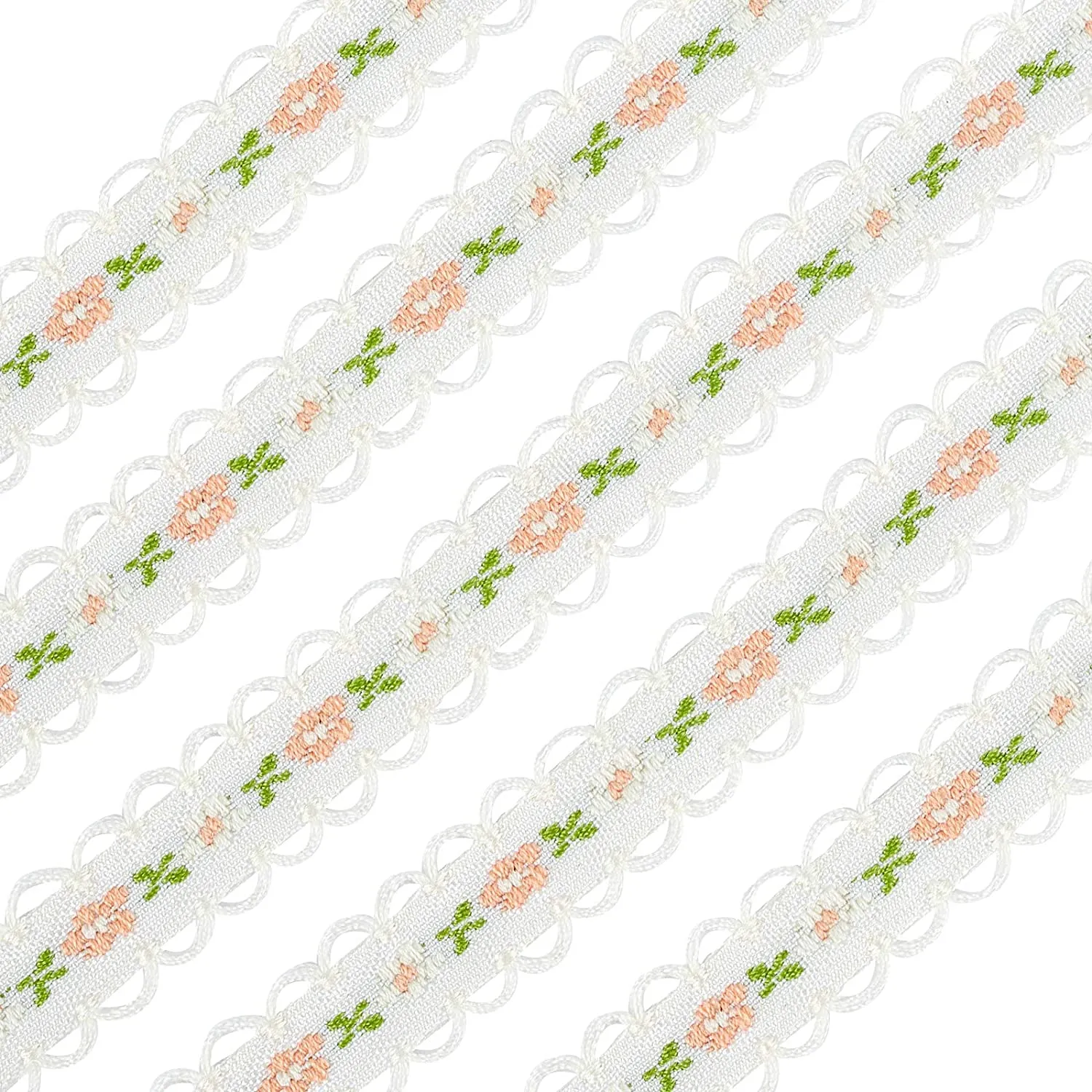 22Yards Embroidery Flower Trim1/2(12mm) Polyester Lace Trim Ribbons(Antique White) for Sewing, Craft Decoration,Wedding, or Home Decor Embellishmen