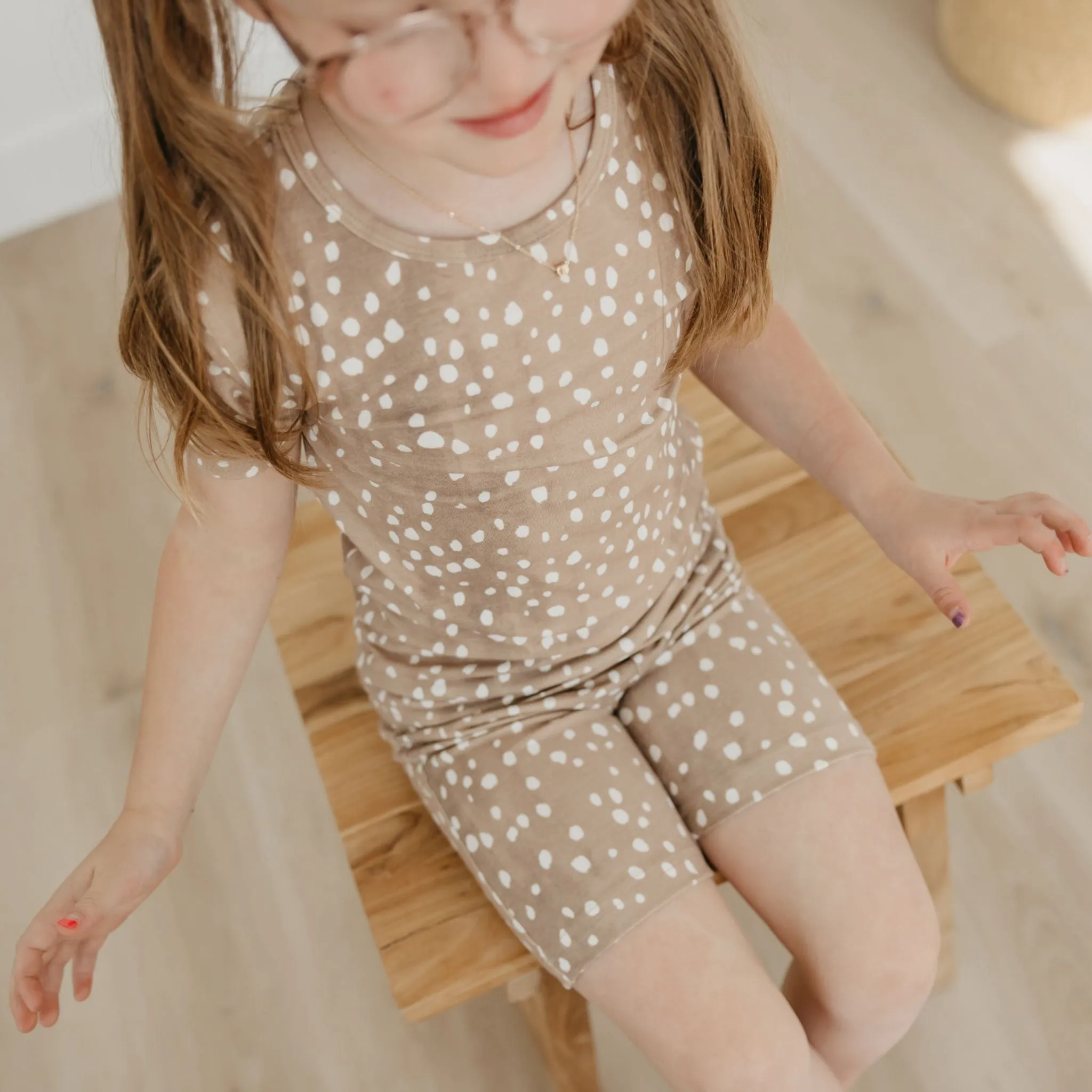 2pc Short Sleeve Pajama Set - Fawn