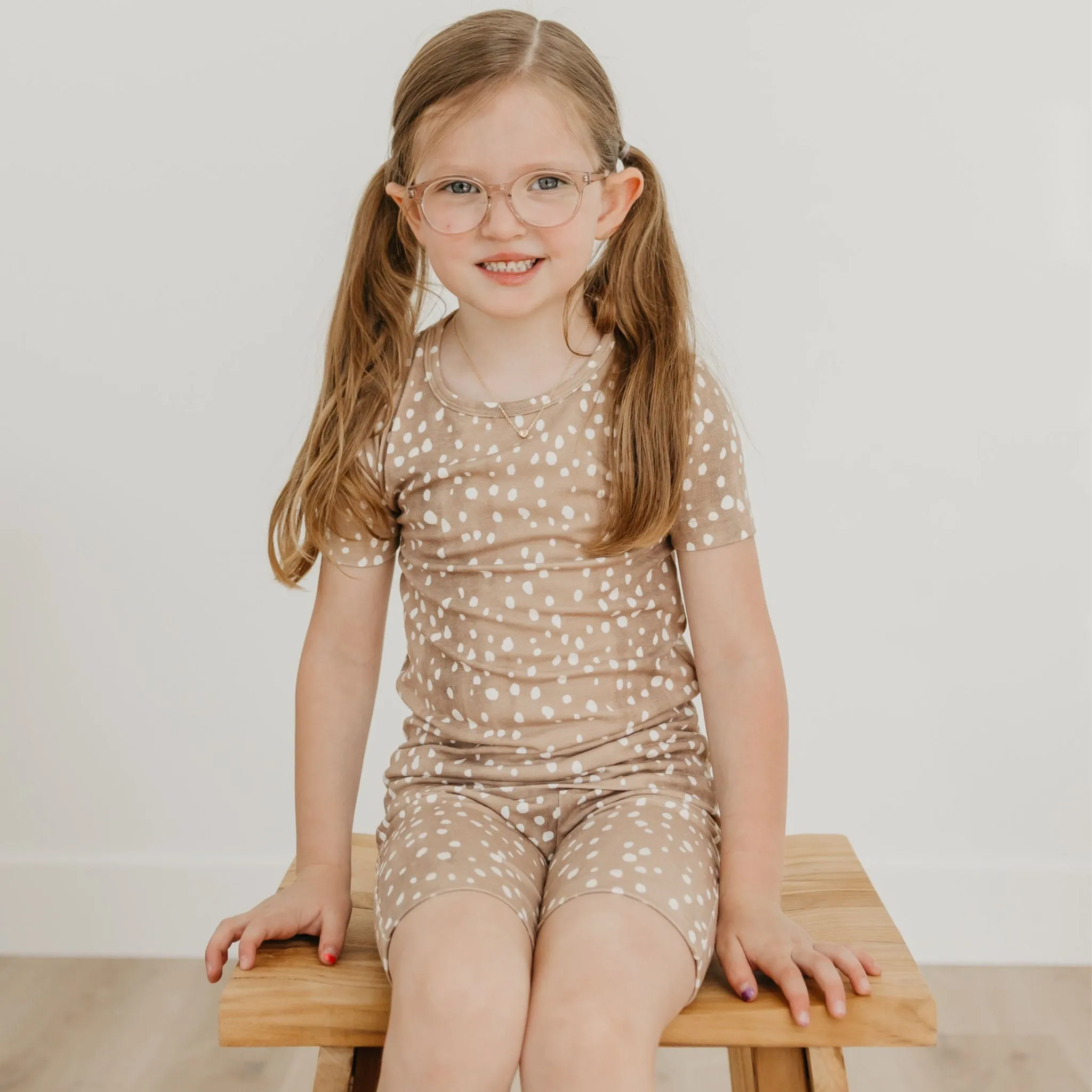 2pc Short Sleeve Pajama Set - Fawn