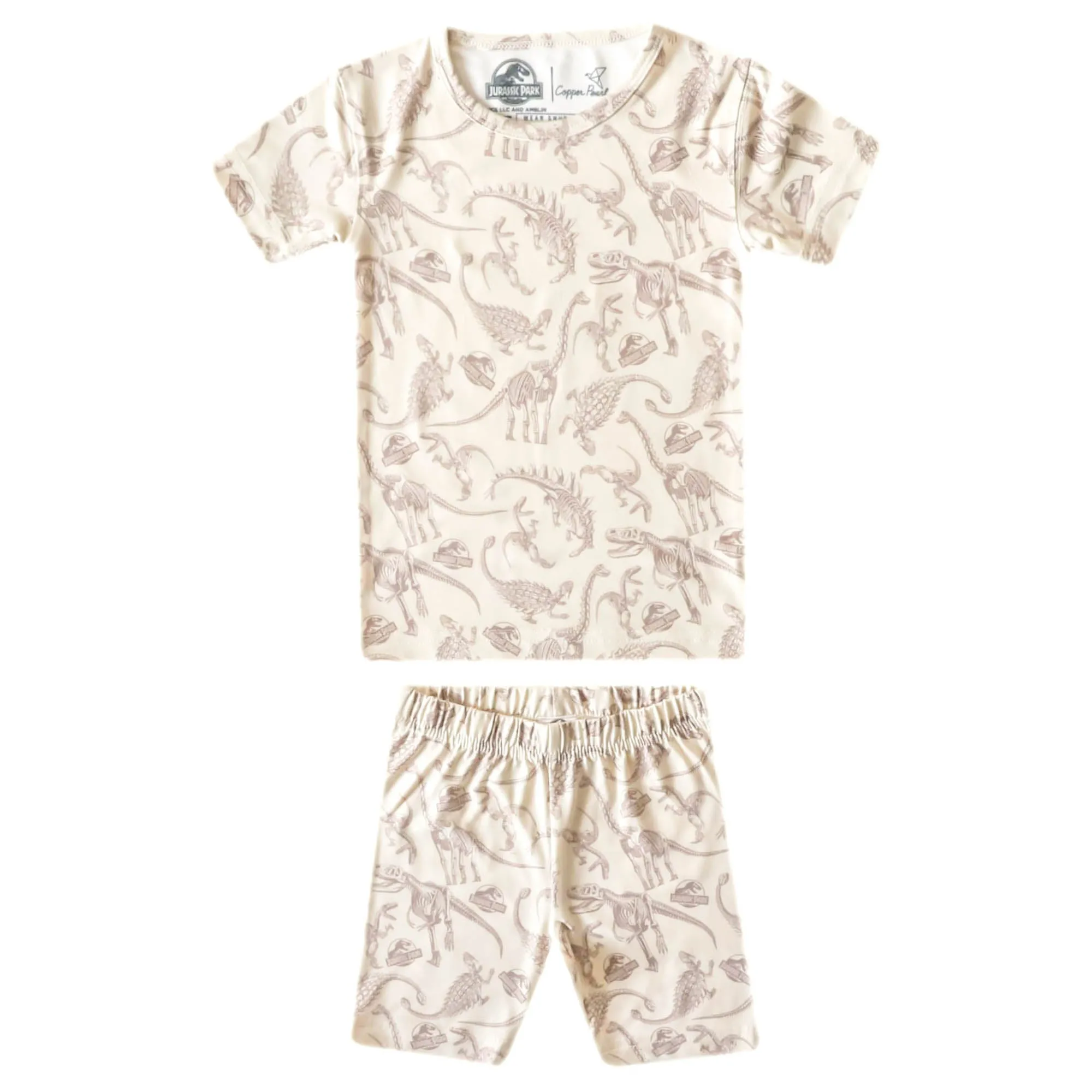 2pc Short Sleeve Pajama Set - Jurassic Park Fossils