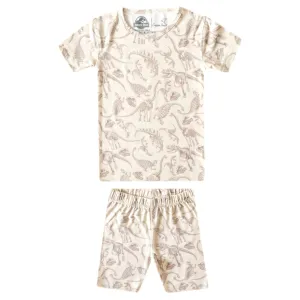 2pc Short Sleeve Pajama Set - Jurassic Park Fossils