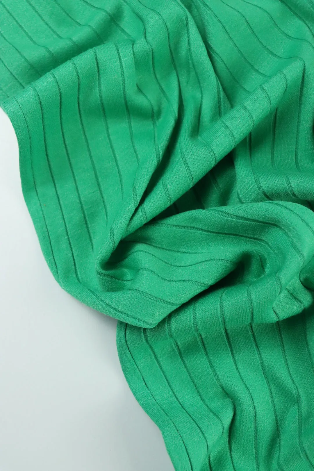 2YD PRECUT; Kelly Green Seville Wide Rib Knit