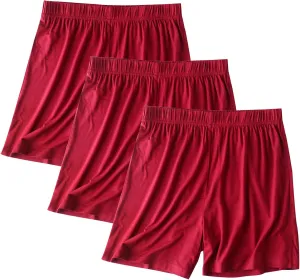 3-Pack Women's Summer Thin Soft Modal Pajama Shorts Casual Elastic Waist Pj Bottoms Loose Boxer Sleepwear Lounge Shorts