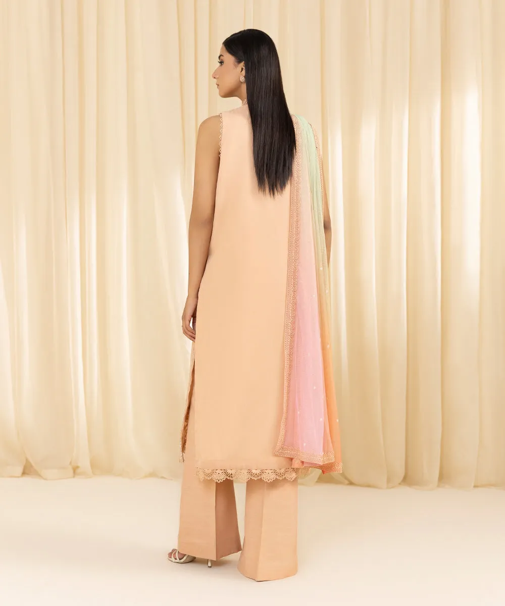 3 Piece -  Embroidered Organza Suit