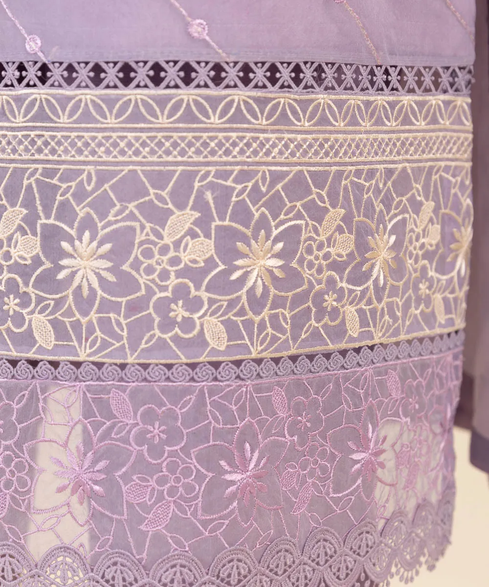 3 Piece -  Embroidered Organza Suit