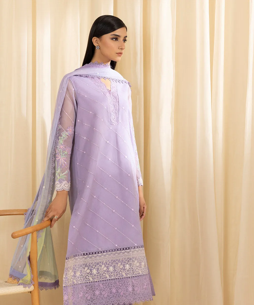 3 Piece -  Embroidered Organza Suit