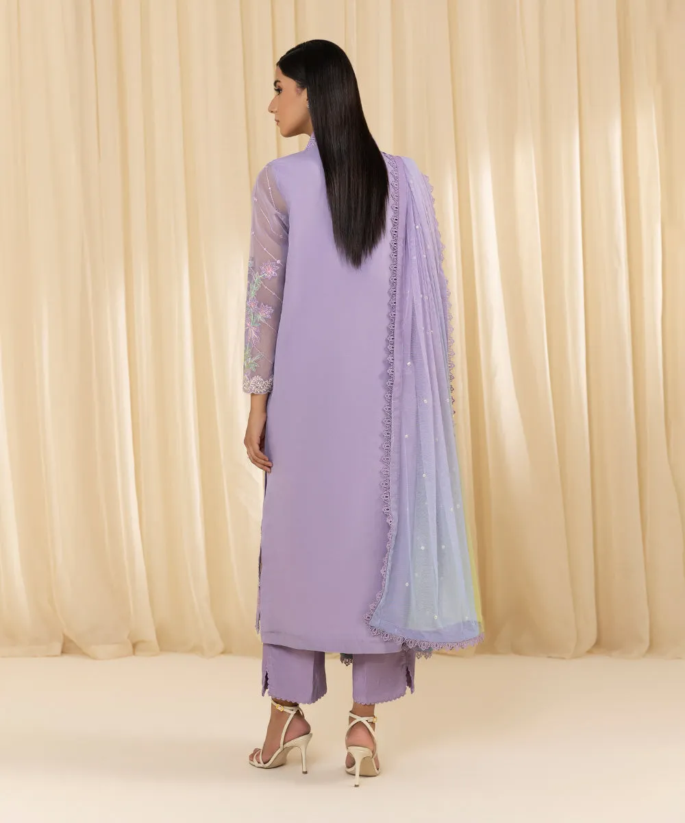 3 Piece -  Embroidered Organza Suit