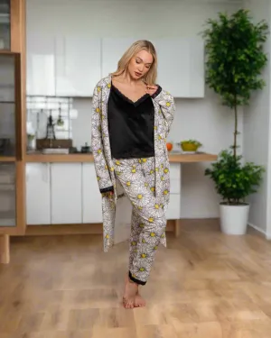 3-piece pajama set: T-shirt   pants   robe