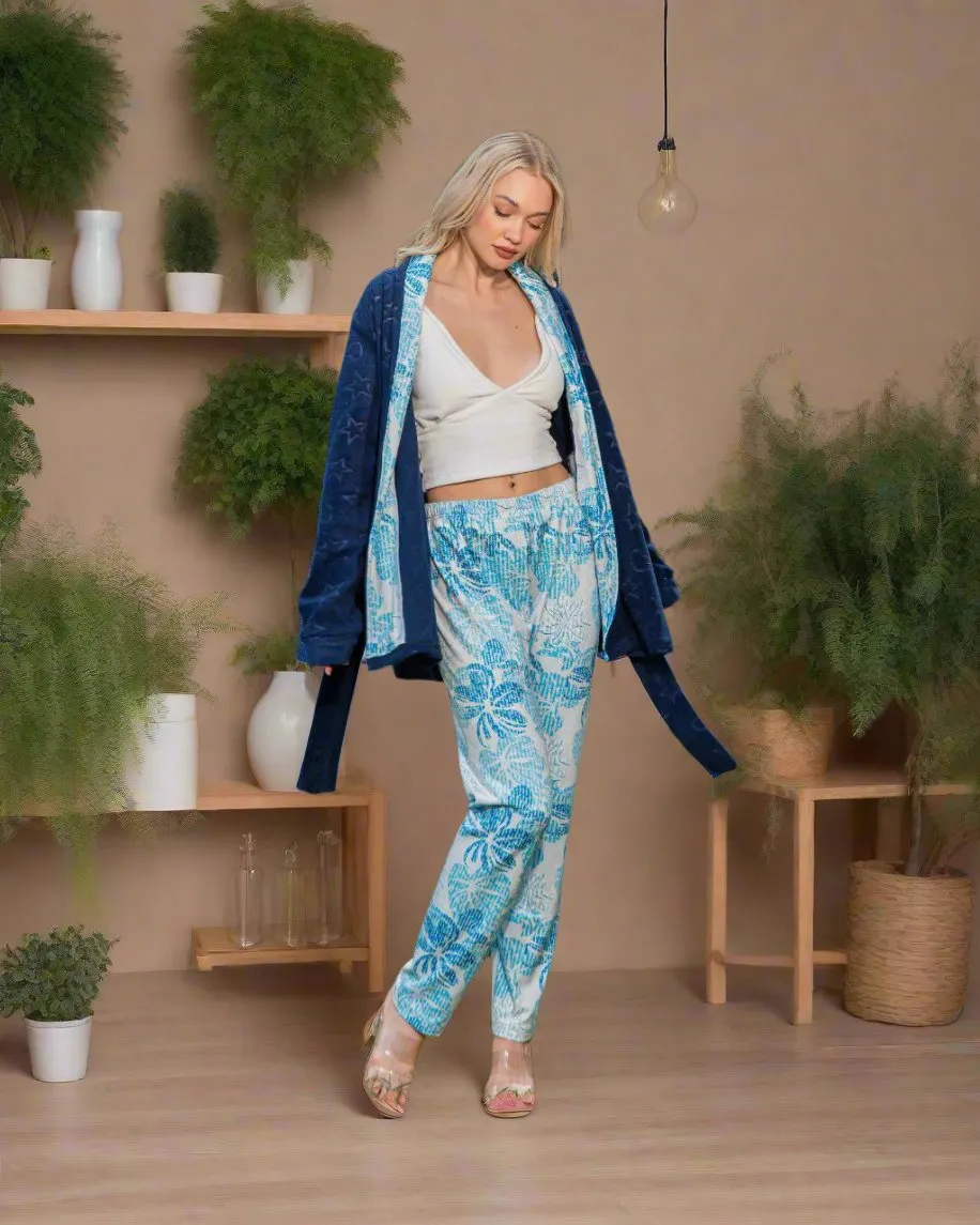 3-piece pajama top   pants   robe
