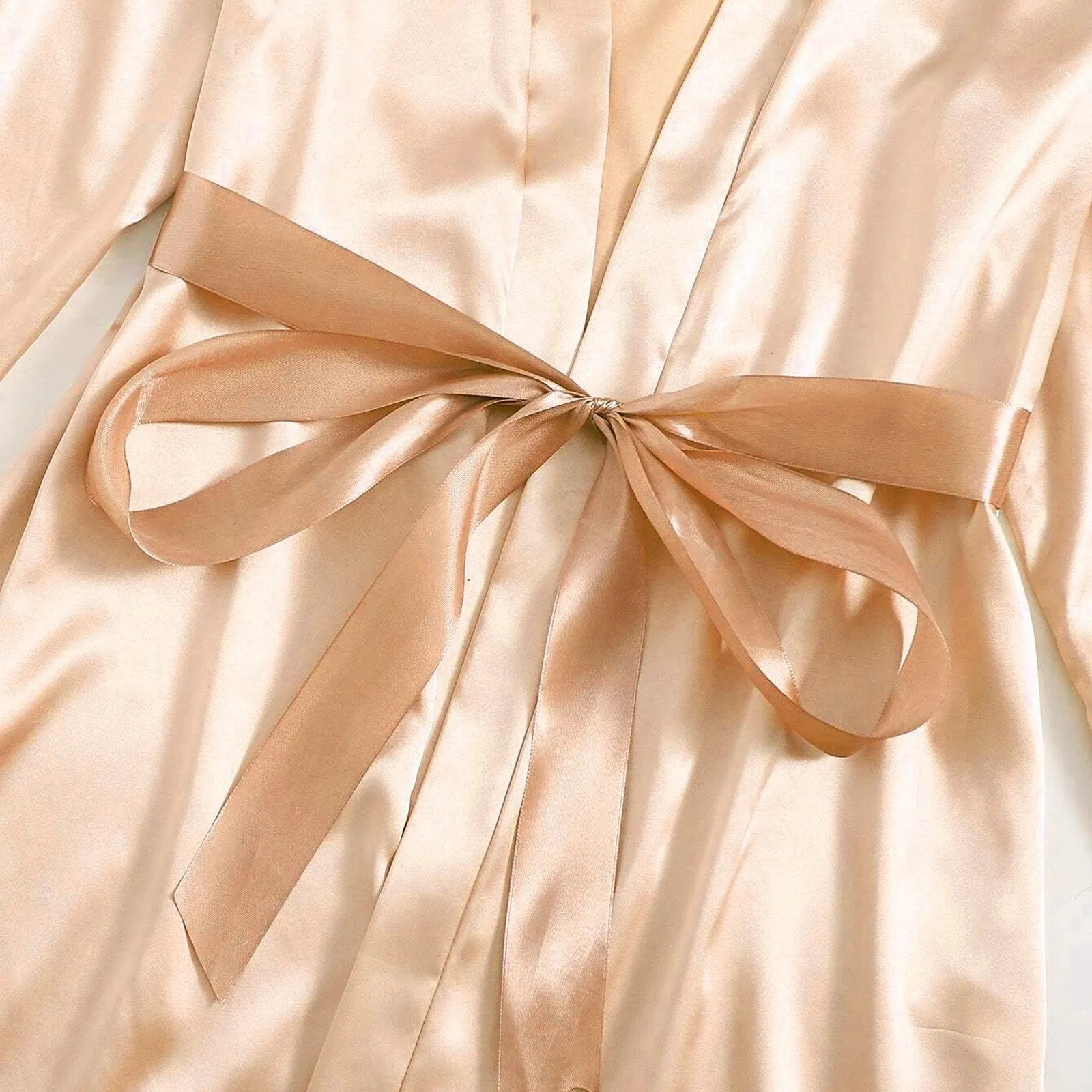 3-Piece Satin Silk Pajamas Set for Women – Sexy Lace Nightwear with Shorts, Robe, and Nightgown Sleepwear