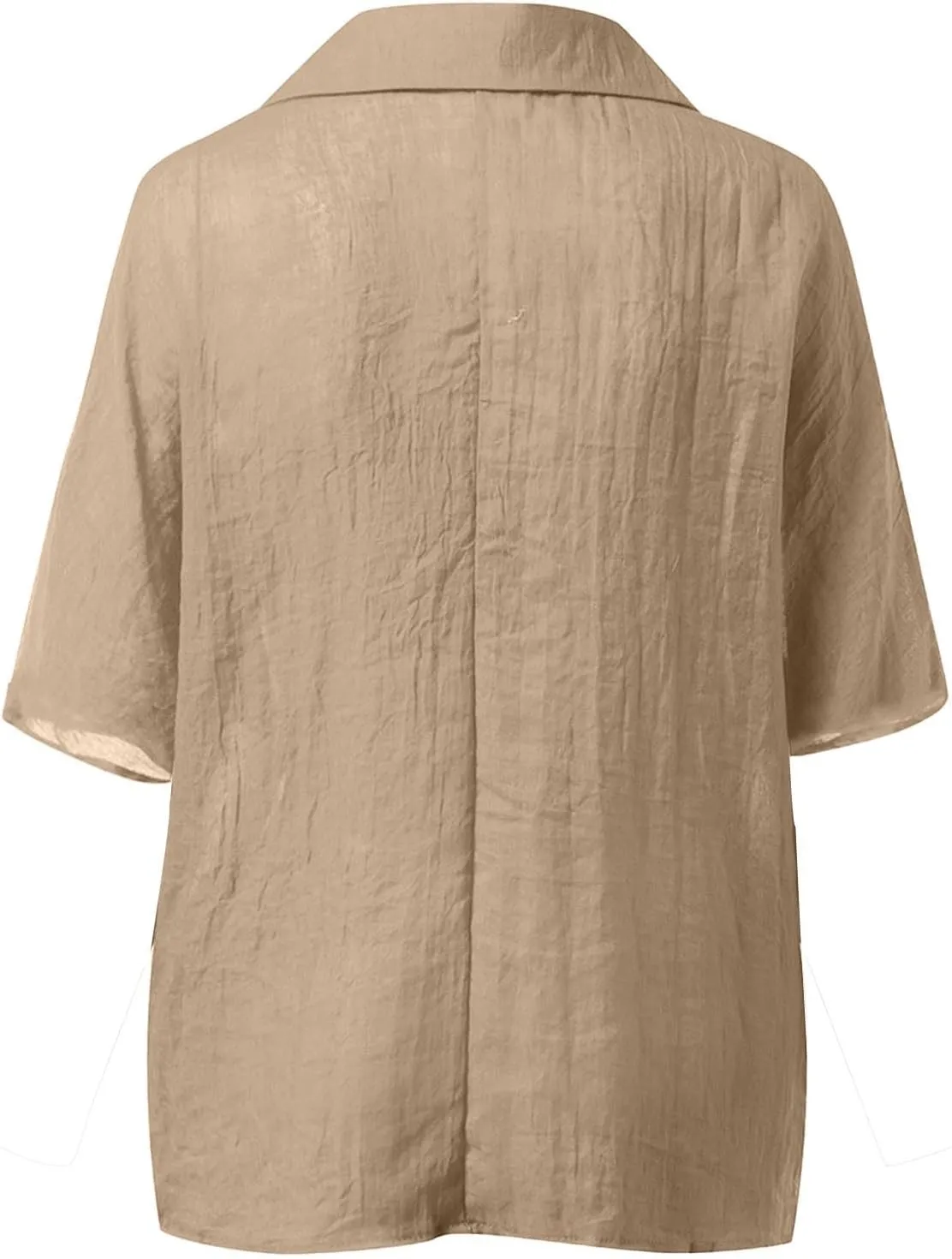 3/4 Sleeve Linen Tops for Women 2025 Oversized Loose Fit V Neck Shirts Summer Casual Beach Tunic Blouse Tee Sun Shirts