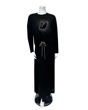 357811 Black Studded Swan Modal Nursing Nightgown