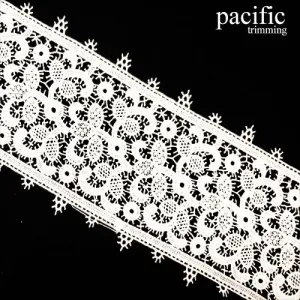 4 1/2" White Polyester Lace Trim : LAX59507