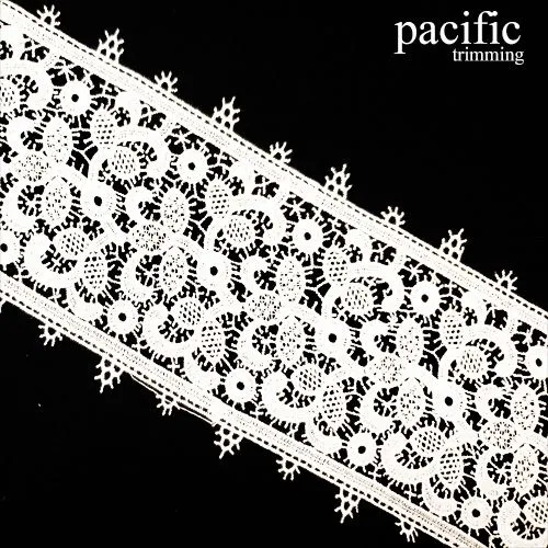 4 1/2" White Polyester Lace Trim : LAX59507