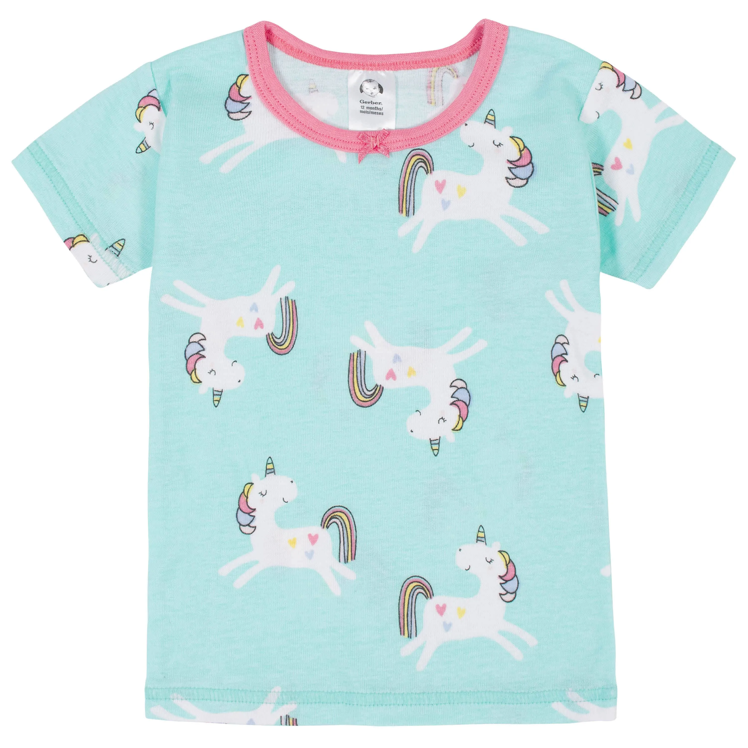 4-Piece Infant & Toddler Girls Unicorn Snug Fit Cotton Pajamas