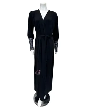 4011 Black Lace Modal Morning Robe